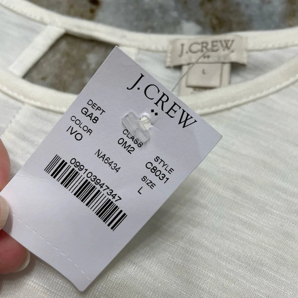 NWT J.Crew Drapey Tank Top with Silky Hem in Ivory Women’s Large - Picture 2 of 10